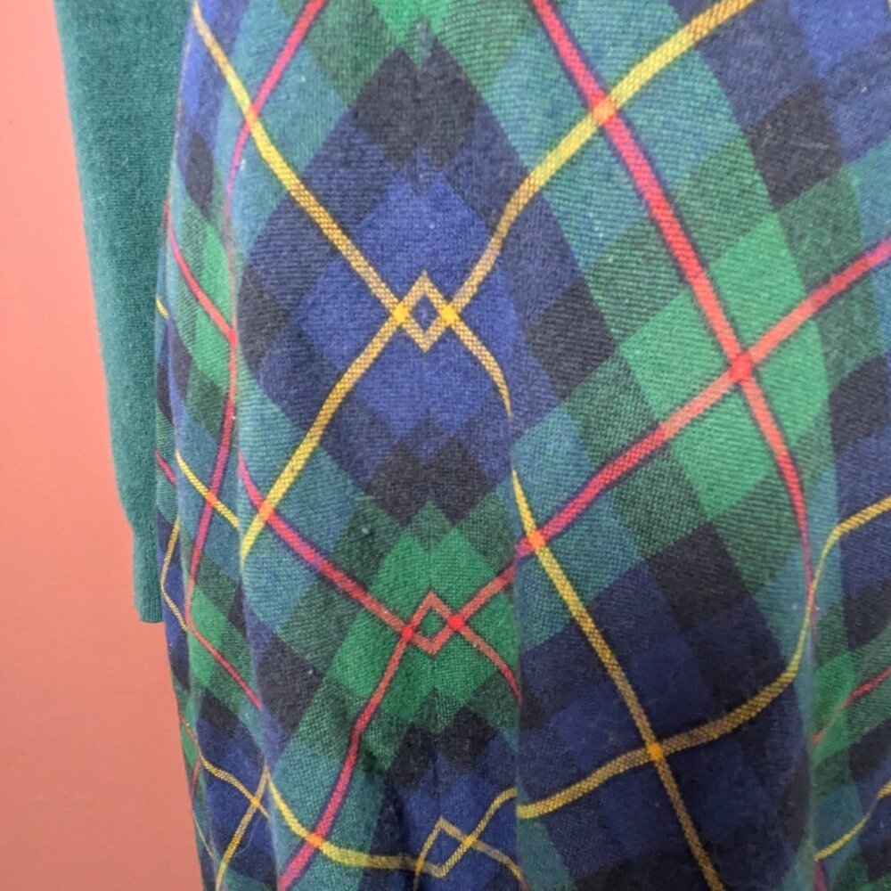 87 Vintage High waisted stripe skirt wool and polyester - Picture 5 of 11